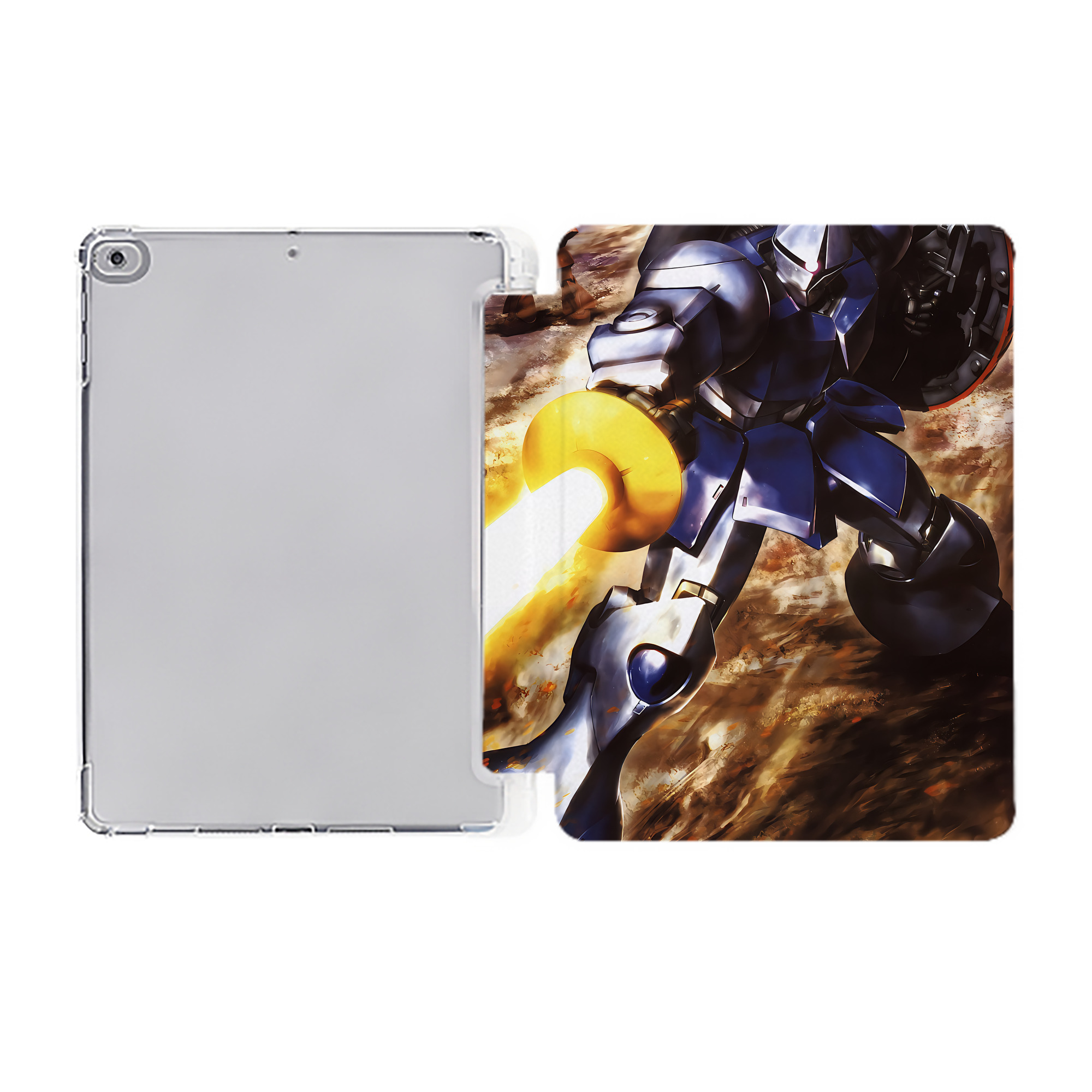 （画像用） 機動戦士ガンダム Mobile Suit Gundam IPad ケース ペン収納付き 三つ折りスタンド PUレザー×シリコン 対応機種9.5/10.5/10.9インチ
